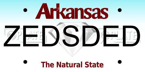 ZEDSDED Arkansas License Plate