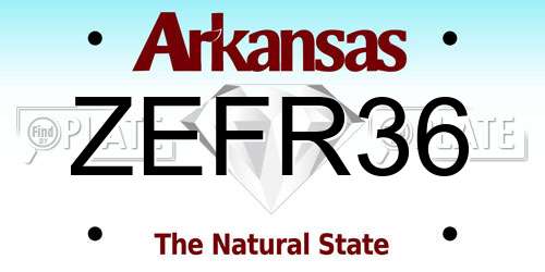ZEFR36 Arkansas License Plate