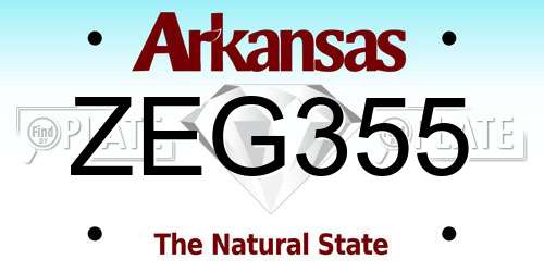 ZEG355 Arkansas License Plate