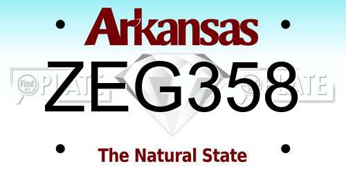 ZEG358 Arkansas License Plate