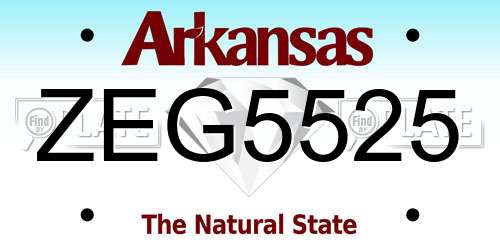 ZEG5525 Arkansas License Plate