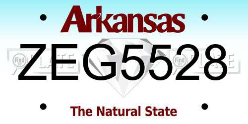 ZEG5528 Arkansas License Plate