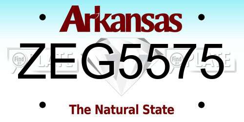 ZEG5575 Arkansas License Plate