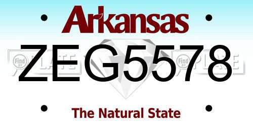 ZEG5578 Arkansas License Plate