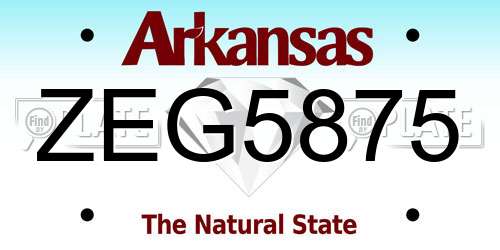 ZEG5875 Arkansas License Plate