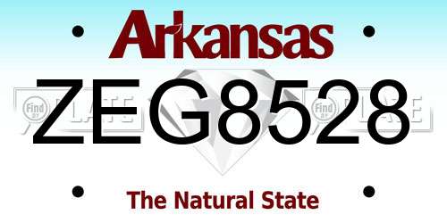 ZEG8528 Arkansas License Plate