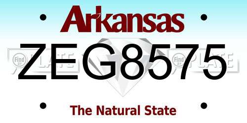 ZEG8575 Arkansas License Plate