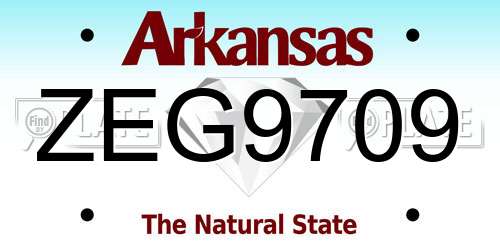 ZEG9709 Arkansas License Plate