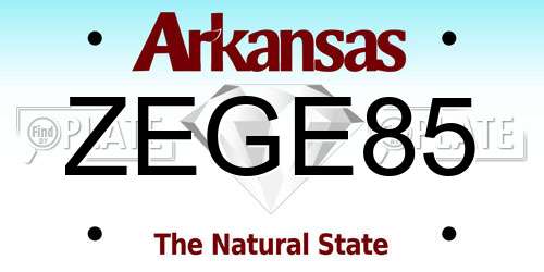 ZEGE85 Arkansas License Plate