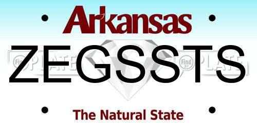 ZEGSSTS Arkansas License Plate