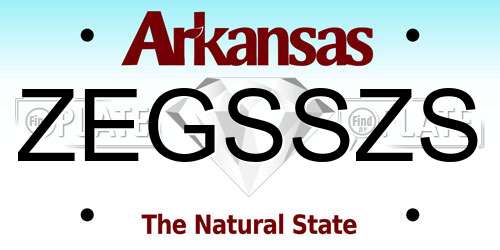 ZEGSSZS Arkansas License Plate