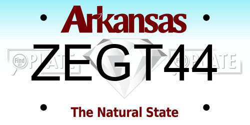 ZEGT44 Arkansas License Plate