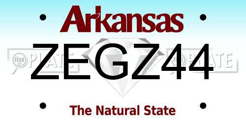 ZEGZ44 Arkansas License Plate