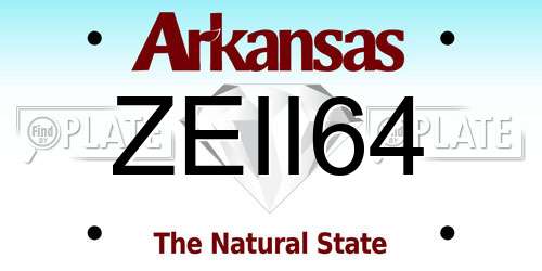 ZEII64 Arkansas License Plate