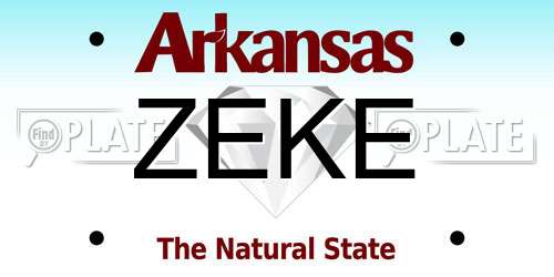 ZEKE Arkansas License Plate