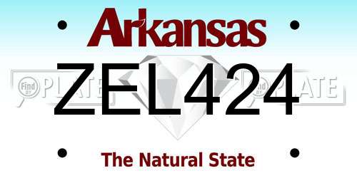 ZEL424 Arkansas License Plate