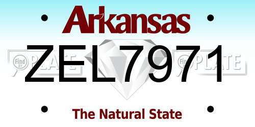 ZEL7971 Arkansas License Plate
