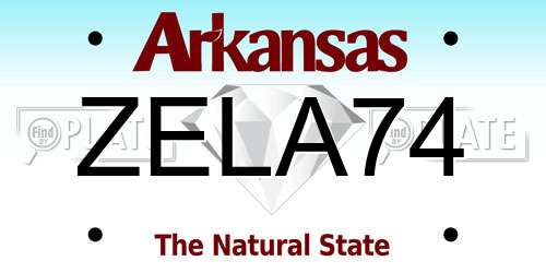 ZELA74 Arkansas License Plate