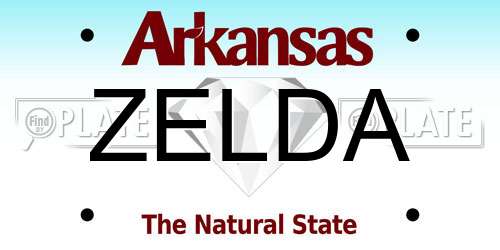 ZELDA Arkansas License Plate