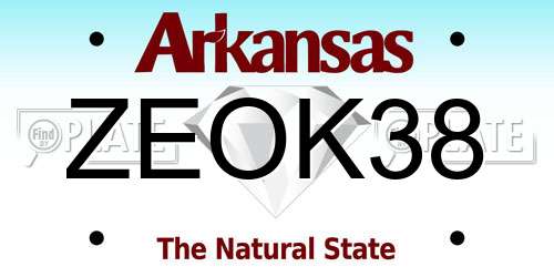ZEOK38 Arkansas License Plate