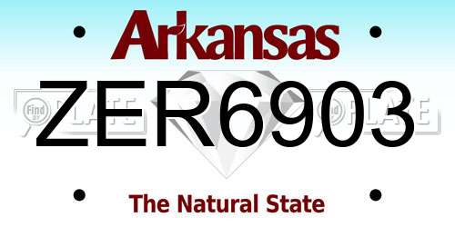 ZER6903 Arkansas License Plate