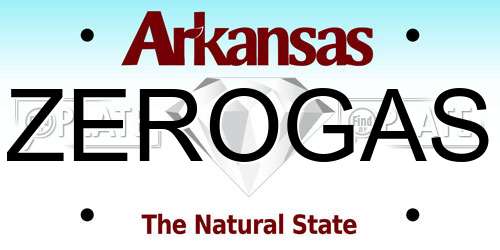 ZEROGAS Arkansas License Plate