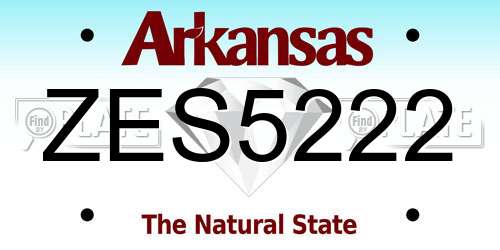 ZES5222 Arkansas License Plate