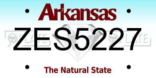ZES5227 Arkansas License Plate