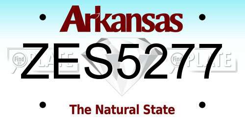 ZES5277 Arkansas License Plate