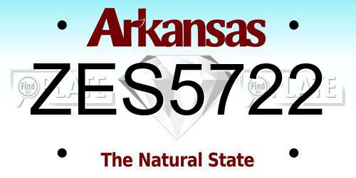 ZES5722 Arkansas License Plate