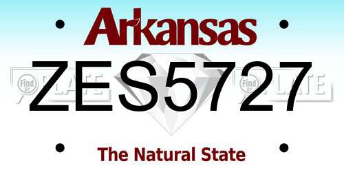 ZES5727 Arkansas License Plate