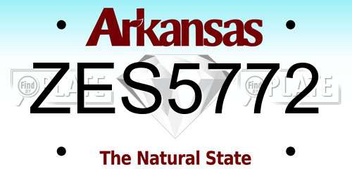 ZES5772 Arkansas License Plate