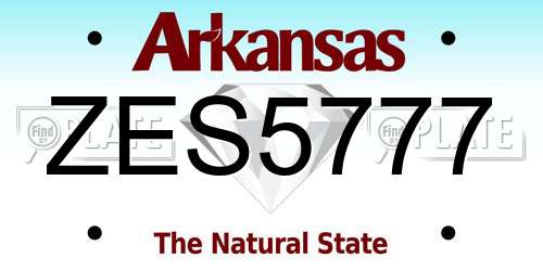 ZES5777 Arkansas License Plate