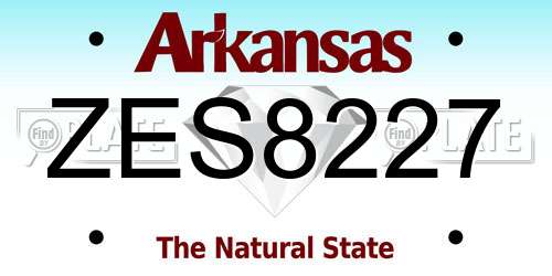 ZES8227 Arkansas License Plate