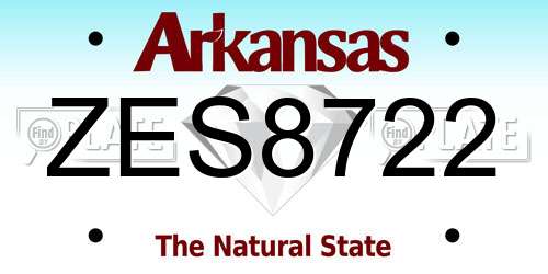 ZES8722 Arkansas License Plate