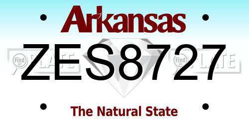 ZES8727 Arkansas License Plate