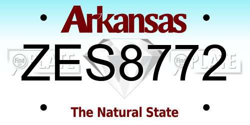 ZES8772 Arkansas License Plate
