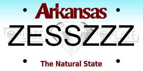ZESSZZZ Arkansas License Plate