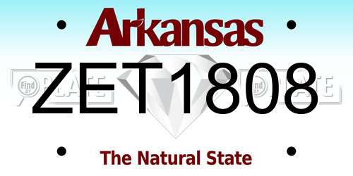 ZET1808 Arkansas License Plate