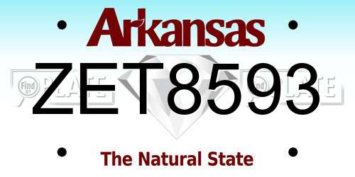 ZET8593 Arkansas License Plate