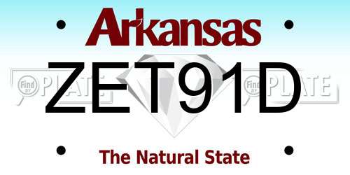 ZET91D Arkansas License Plate
