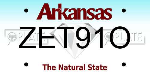 ZET91O Arkansas License Plate