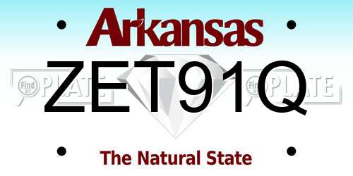ZET91Q Arkansas License Plate