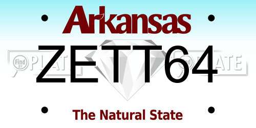 ZETT64 Arkansas License Plate