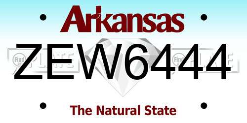 ZEW6444 Arkansas License Plate