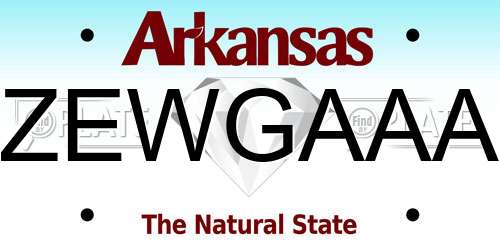 ZEWGAAA Arkansas License Plate