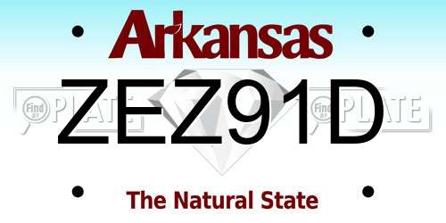 ZEZ91D Arkansas License Plate