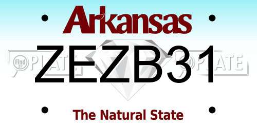 ZEZB31 Arkansas License Plate