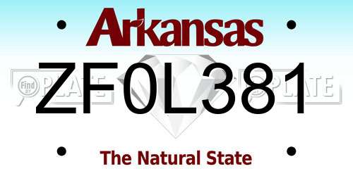 ZF0L381 Arkansas License Plate
