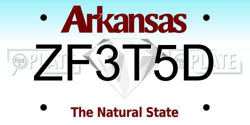ZF3T5D Arkansas License Plate